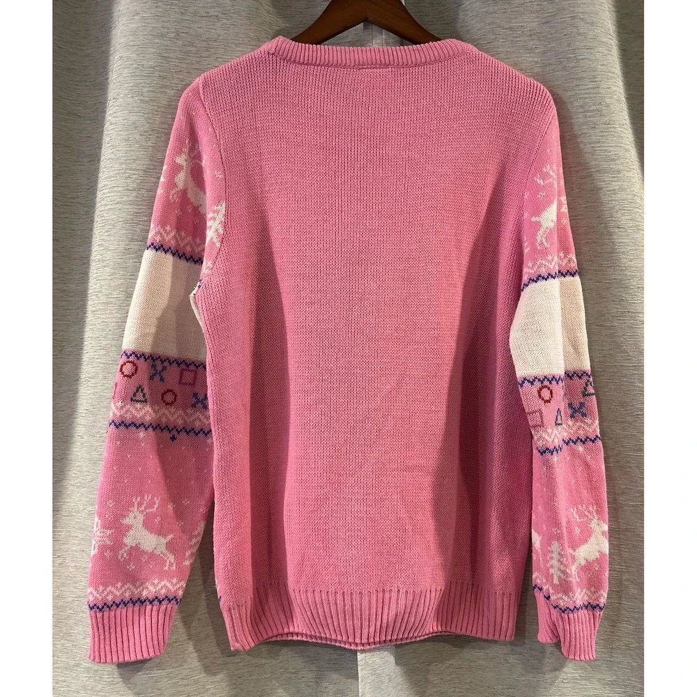 Numskull Christmas Sweater Pink‎ Knit Gaming PlayStation PS5 PS4 Size Small